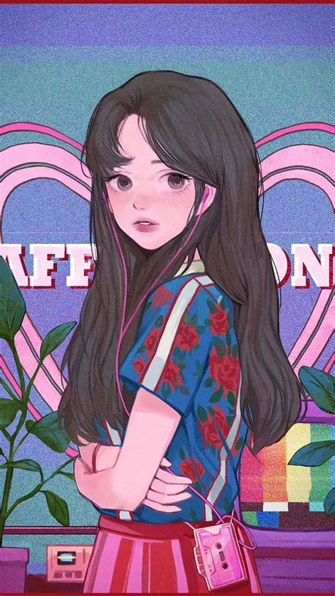 cartoon girl aesthetic.